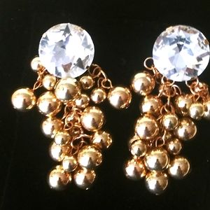 Crystal and Gold Earrings